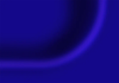 Ein Oval ist auf blauem Hintergrund zu sehen, es scheint dreidimensional aus dem Bild hervorzutreten. Detailansicht der rechten unteren Ecke